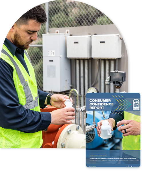 Man taking a water quality sample 